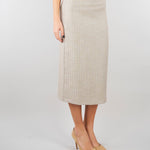 Gonna Longuette Beige Gessata con Spacco TAB0252 35 VICOLO 
