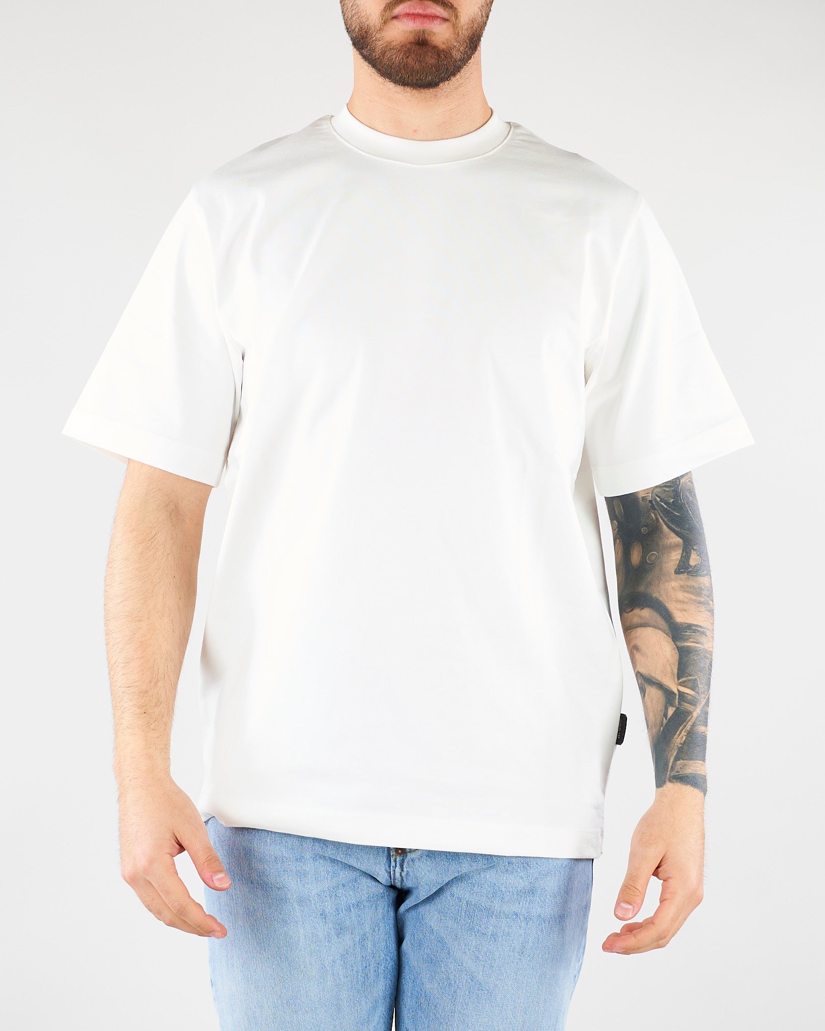 T-shirt Bianco in cotone pesante Relaxed fit XM4261 1 YES LONDON 