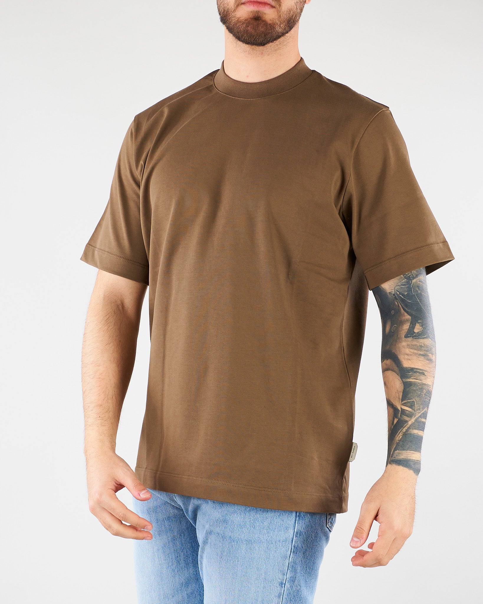 T-shirt Tortora in cotone pesante Relaxed fit XM4261 35 YES LONDON 