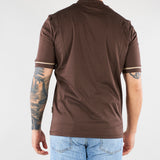 T-shirt Moro in cotone mercerizzato con profilo maniche a contrasto XM4292 85 YES LONDON 