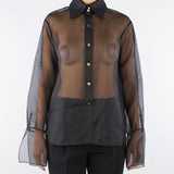 Camicia Nero in organza CA09957E2 110 ELISABETTA FRANCHI 