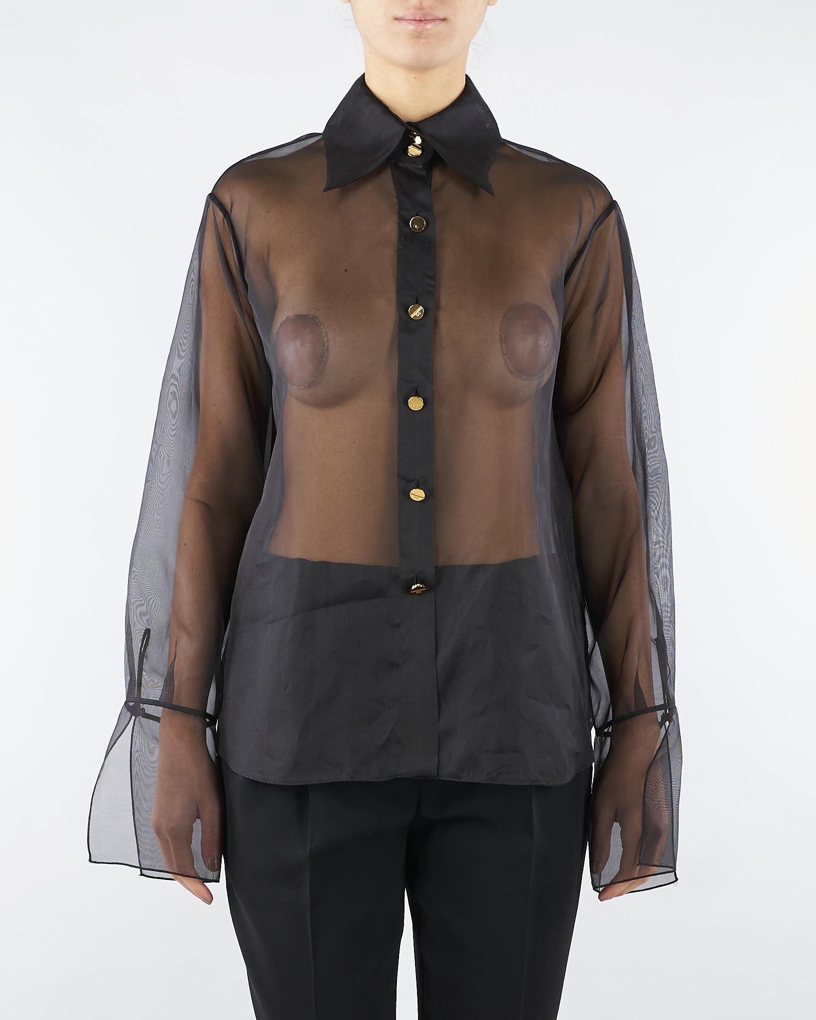 Camicia Nero in organza CA09957E2 110 ELISABETTA FRANCHI 