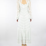 Abito lungo Verde Acqua in pizzo a righe TP2542 13162 TWIN SET 