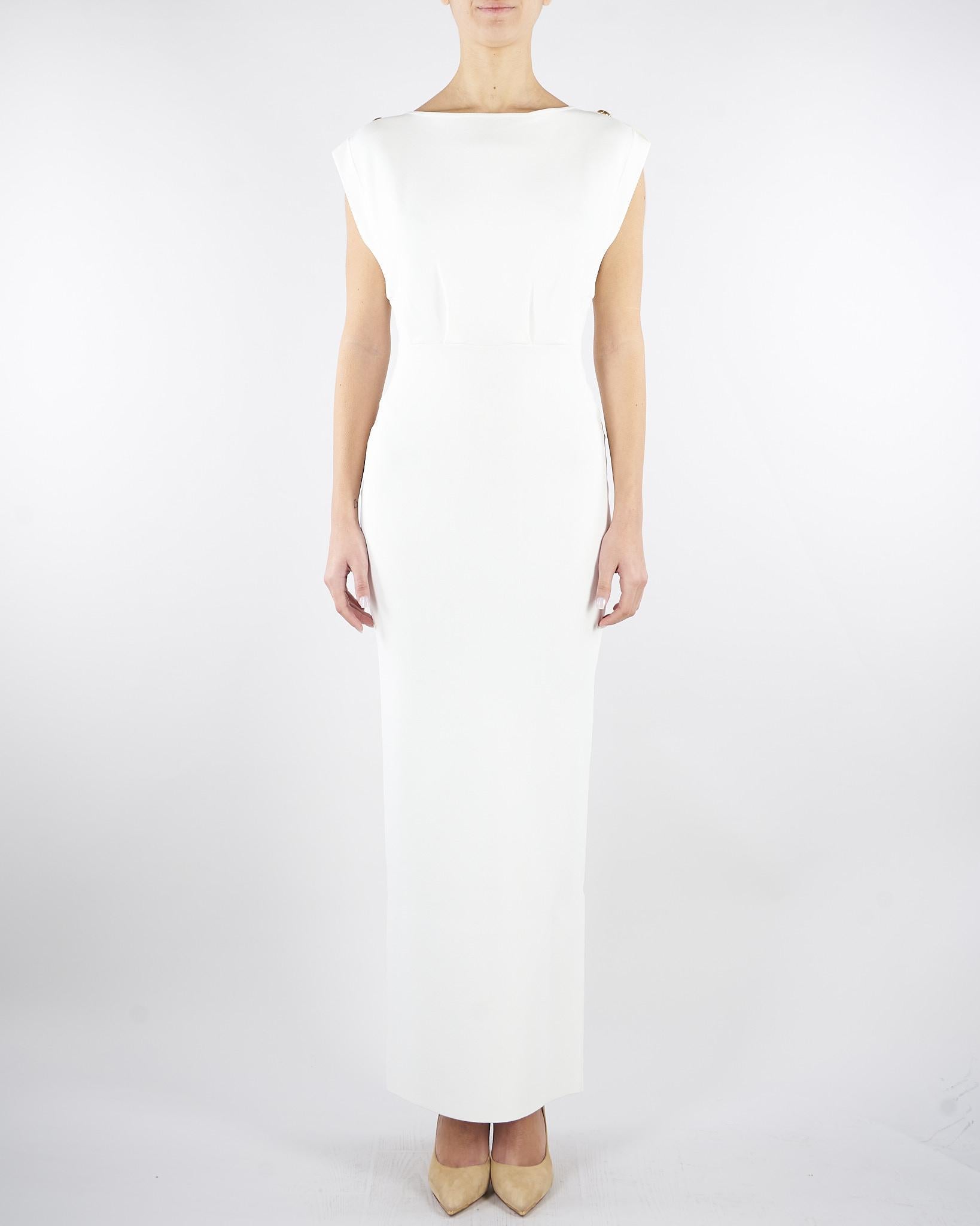 Abito Avorio Red Carpet in maglia punto stoffa AM30B62E2 360 ELISABETTA FRANCHI 