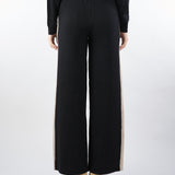 Pantalone Nero in maglia con banda laterale a contrasto RI5NT031 0001 ICONA 