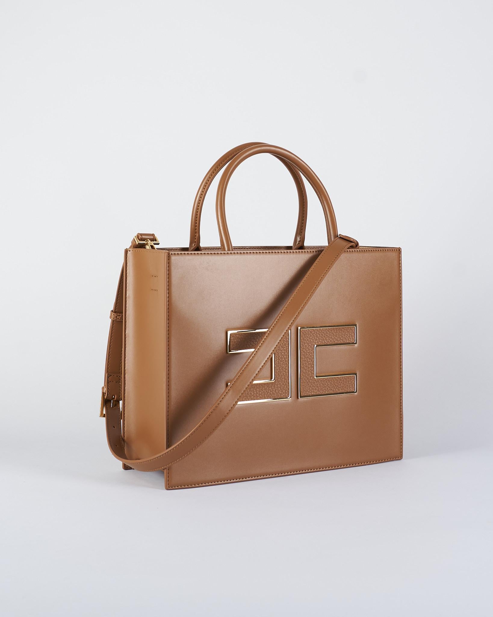 Borsa Tote grande Brown Sugar con logo BS32A56E2 EC1 ELISABETTA FRANCHI 