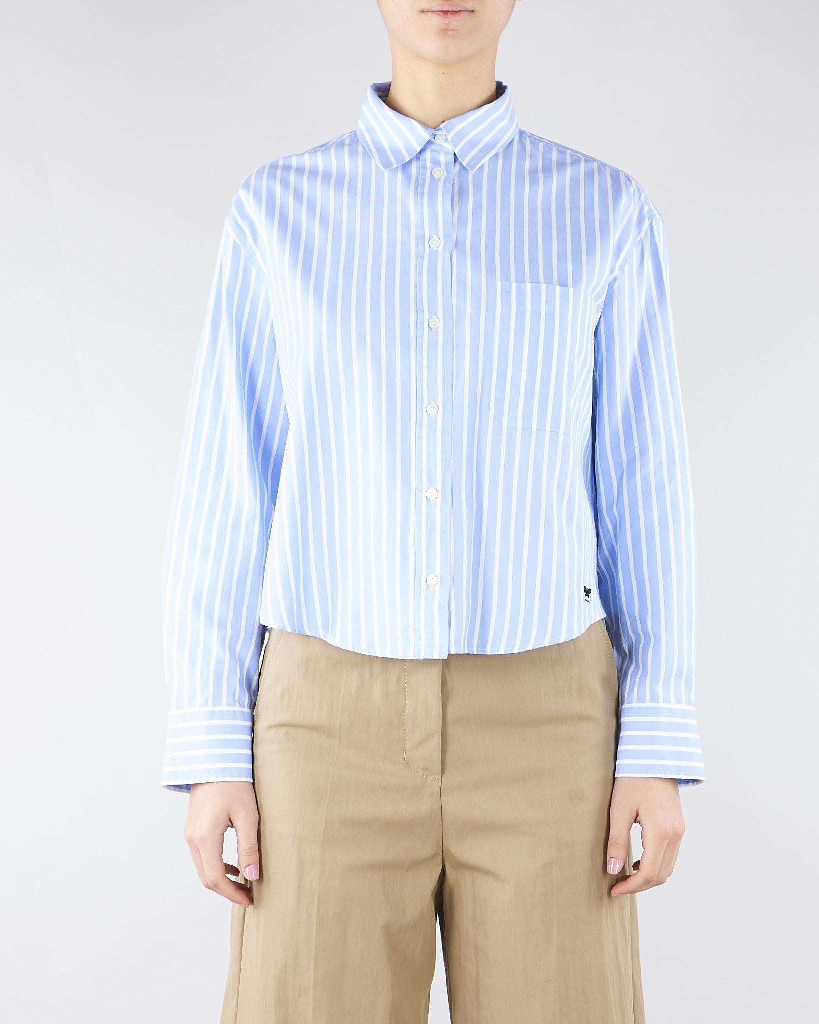 Camicia Azzurro in oxford di cotone a righe WKDCARTONE 1 MAX MARA WEEKEND 