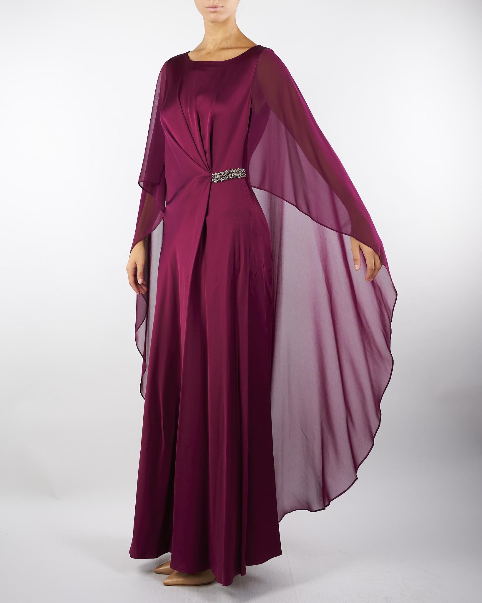 Abito Bordeaux in raso con volant A0129420 12 CLIPS 