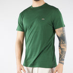 T-shirt Verde in cotone Pima TH6709 132 LACOSTE 