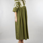 Abito Verde in popeline di cotone con ricami WKDTILDE 2 MAX MARA WEEKEND 