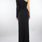 Abito Nero Red Carpet in jersey crêpe con dettaglio gioiello ABR2561E2 110 ELISABETTA FRANCHI 