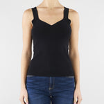 Top Nero in maglia SP5NT057 0001 ICONA 