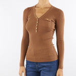 Maglia Brown Sugar a costine con taschino MK12B56E2 EC1 ELISABETTA FRANCHI 