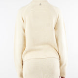 Maglione Crema intrecciato a collo alto 2K0368K9O3A W405 PATRIZIA PEPE 