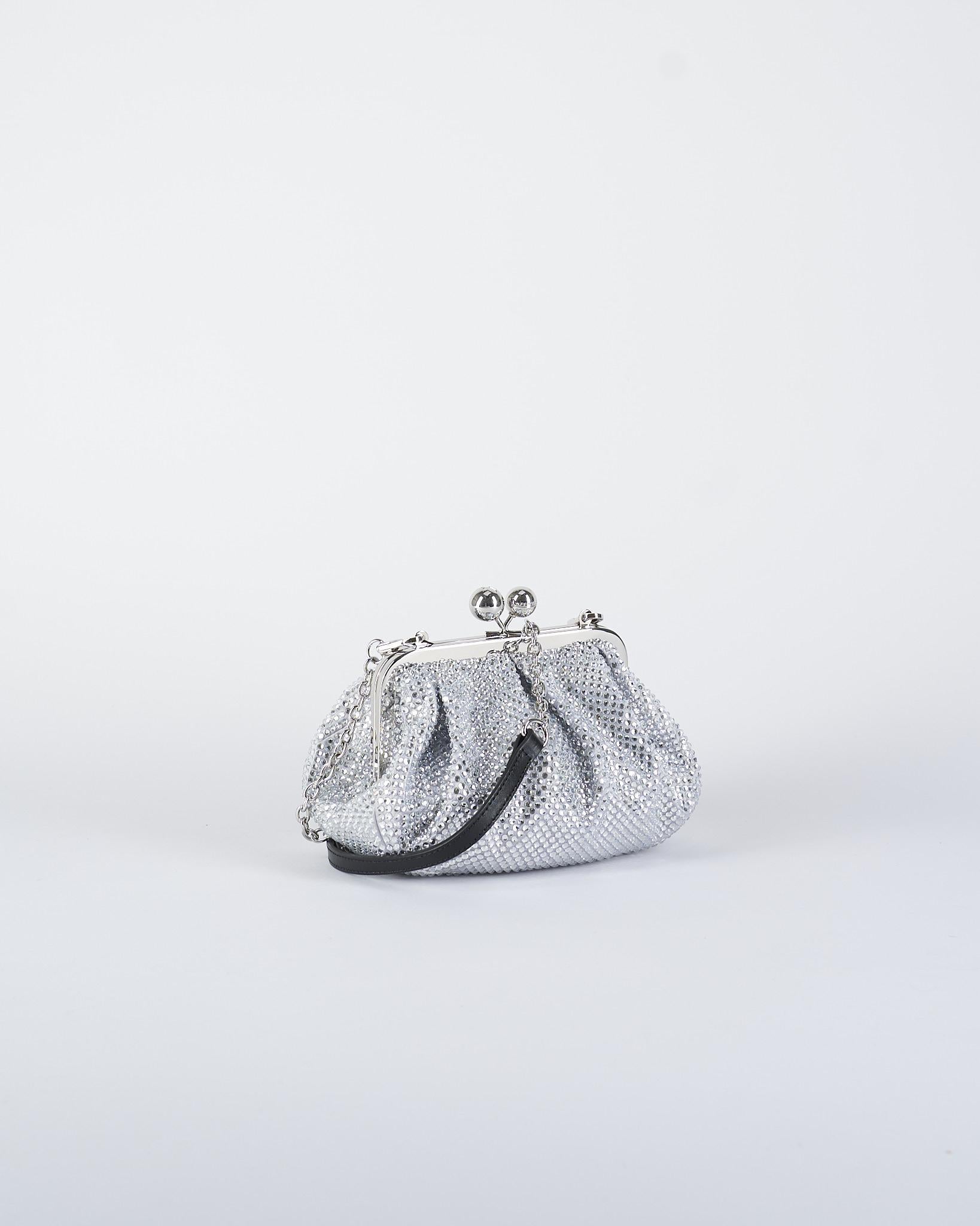 Borsa Argento Pasticcino Bag small in raso e strass EMY 2 MAX MARA WEEKEND 