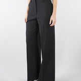 Pantalone palazzo Nero in tela di lana WKDVISIVO 2 MAX MARA WEEKEND 