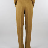 Pantalone Senape ampio in batavia di lino MSTSUMERO 29 MAX MARA STUDIO 