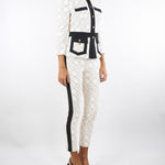 Giacca Milk-Nero bi-color in doppio crêpe GIS0156E2 EF1 ELISABETTA FRANCHI 