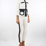 Giacca Milk-Nero bi-color in doppio crêpe GIS0156E2 EF1 ELISABETTA FRANCHI 