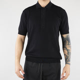 Polo Nero in maglia di viscosa LM26002 D001 LOW BRAND 