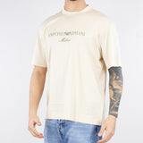 T-shirt Crema in jersey misto lyocell con ricamo logo asv