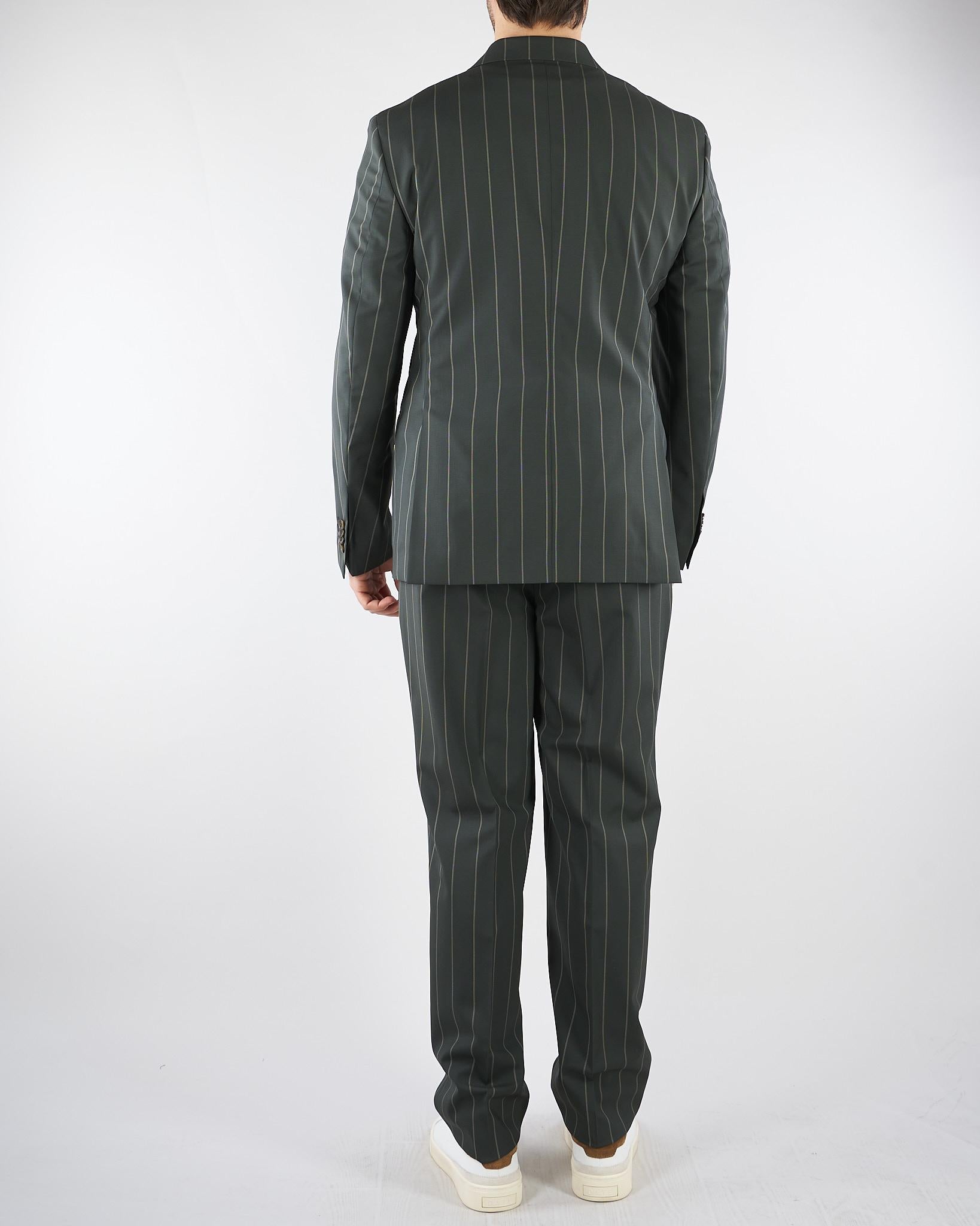 Abito doppiopetto Verde gessato 4011A747261036 40 PAOLONI 