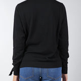 Maglia Nero in pura lana con ricamo gioiello sullo scollo C8355725 1 CLIPS 