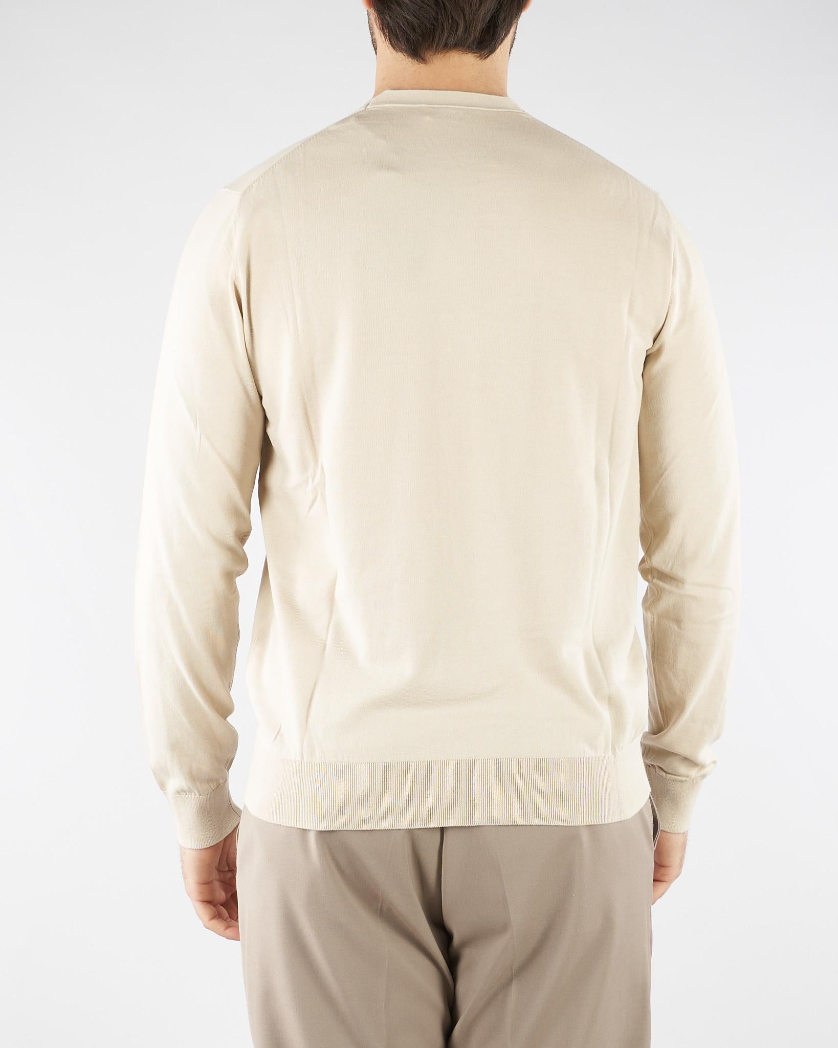 Maglia Beige in puro cotone extrafine A001F100 1420 PAOLO PECORA 