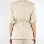 Giacca Beige in tramato light con manica corta GI00601TTEL0014 V0778 SIMONA CORSELLINI 