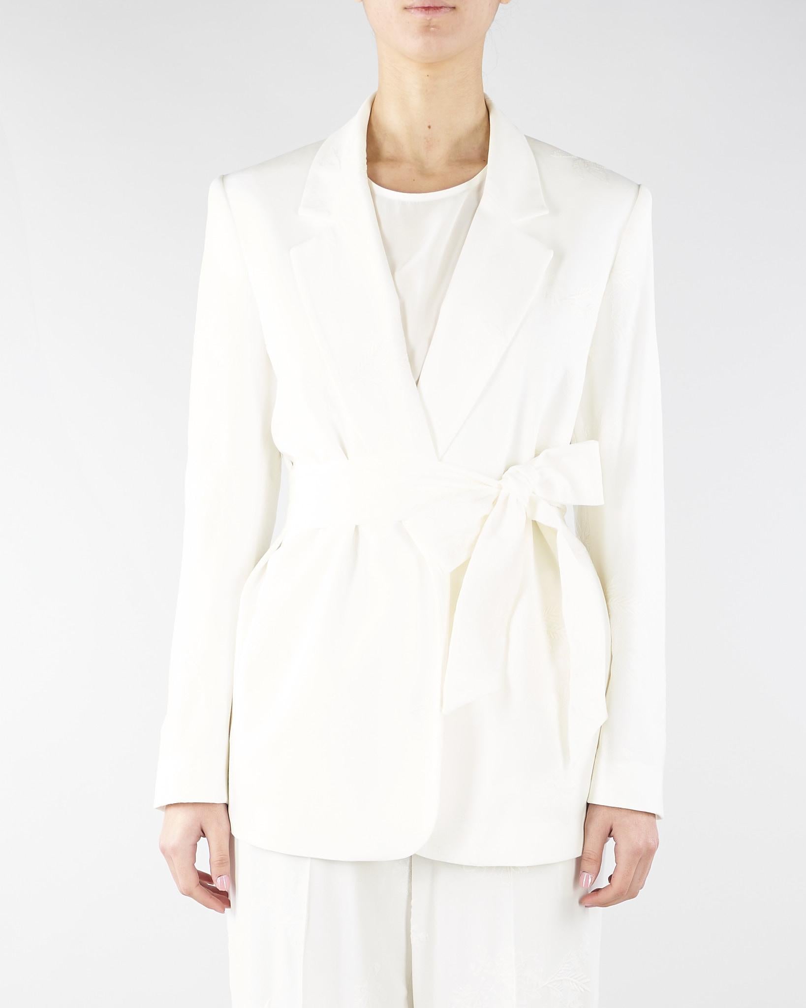 Giacca blazer Bianco ricamata con cintura TE2020 381 TWIN SET 