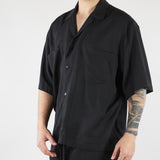 Camicia Nero in tessuto fluido Relaxed fit CA3626 9 I'M BRIAN 