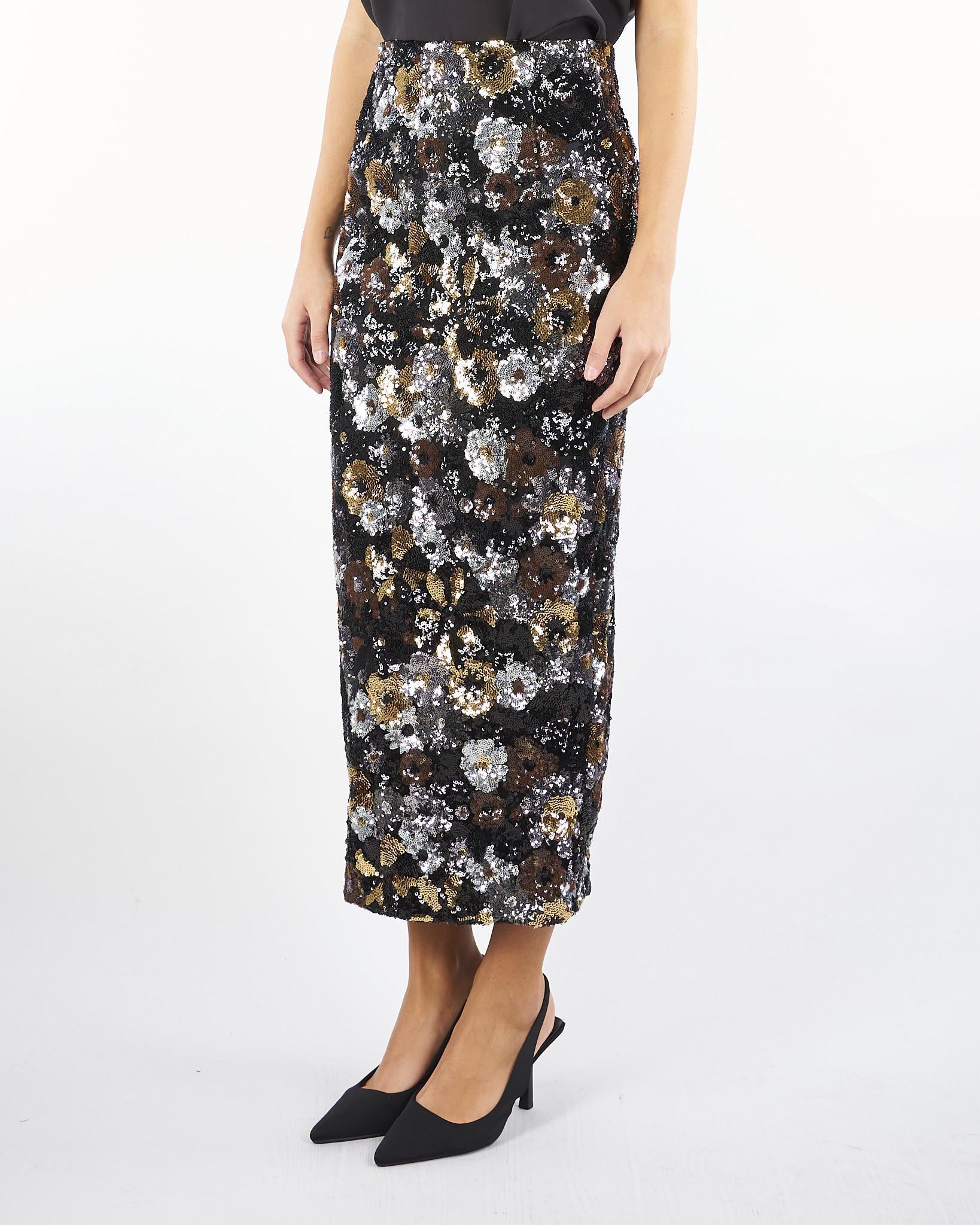 Gonna Nero tubino in tulle e paillette DAMIANA 1 MAX MARA STUDIO 