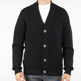 Cardigan Nero a costine in pura lana B9F0020 99 AMARANTO 