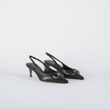 Décolleté Nero sling back con Oval T TCP030 6 TWIN SET 