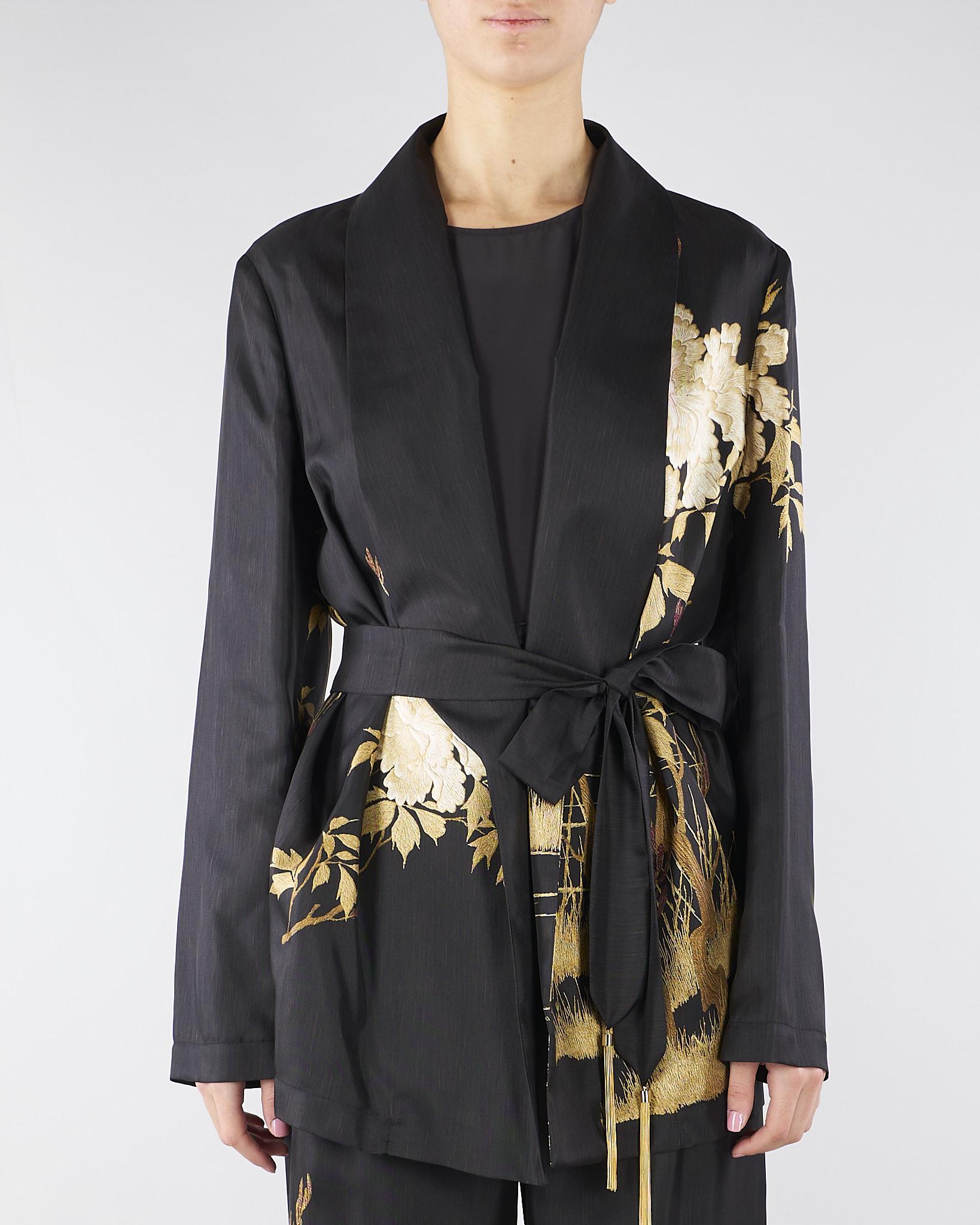 Giacca Nero in seta stampata MSETUNICA 3 MAX MARA STUDIO 