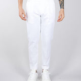 Pantalone Bianco Riviera in cotone con elastico in vita