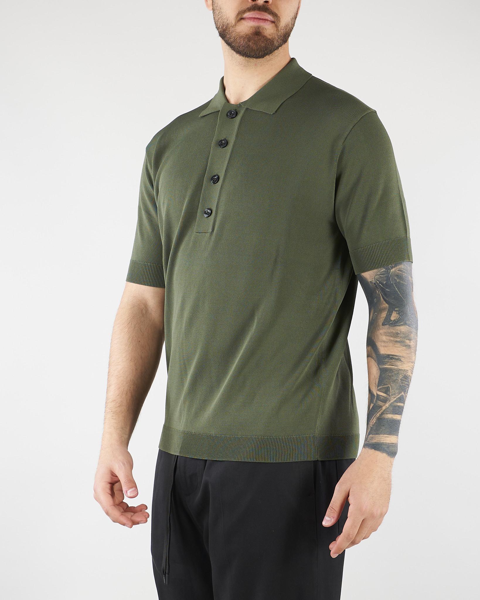 Polo Verde in maglia di viscosa LM26002 V009 LOW BRAND 