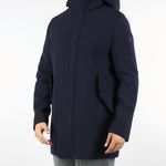 Parka Blu in panno misto lana con cappuccio 3932H8317FC253738 89 MANUEL RITZ 
