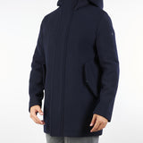 Parka Blu in panno misto lana con cappuccio 3932H8317FC253738 89 MANUEL RITZ 