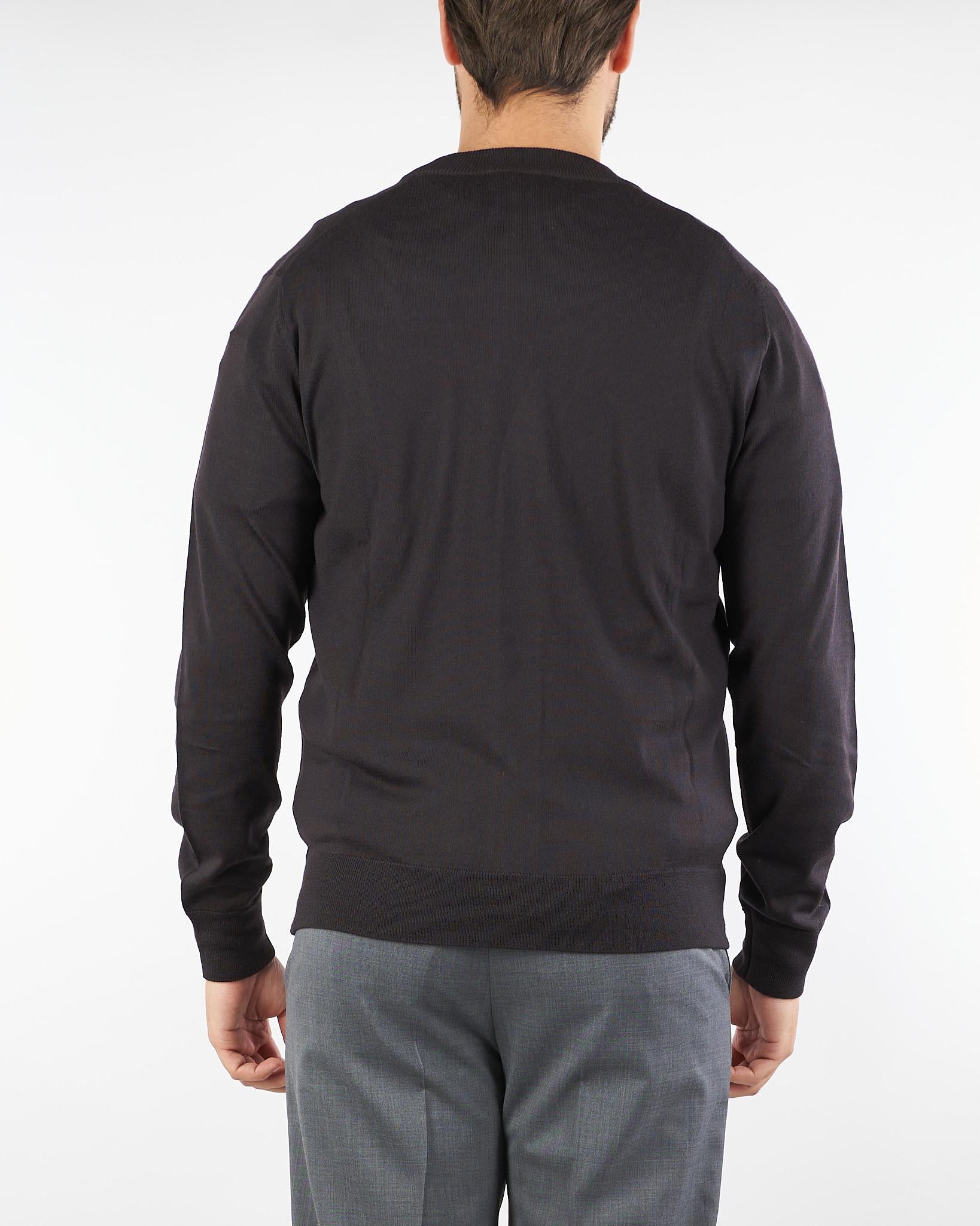 Cardigan Marrone in pura lana merinos finezza 16 A005F001 2358 PAOLO PECORA 