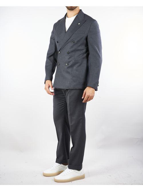 Pantalone Grigio in flanella di lana con pences 3932P1658250501 98 MANUEL RITZ 