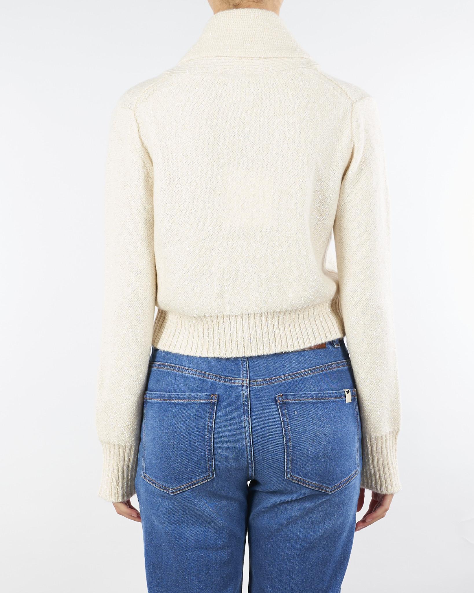 Cardigan Crema in misto cashmere con paillette ZAMBIA 1 MARELLA 