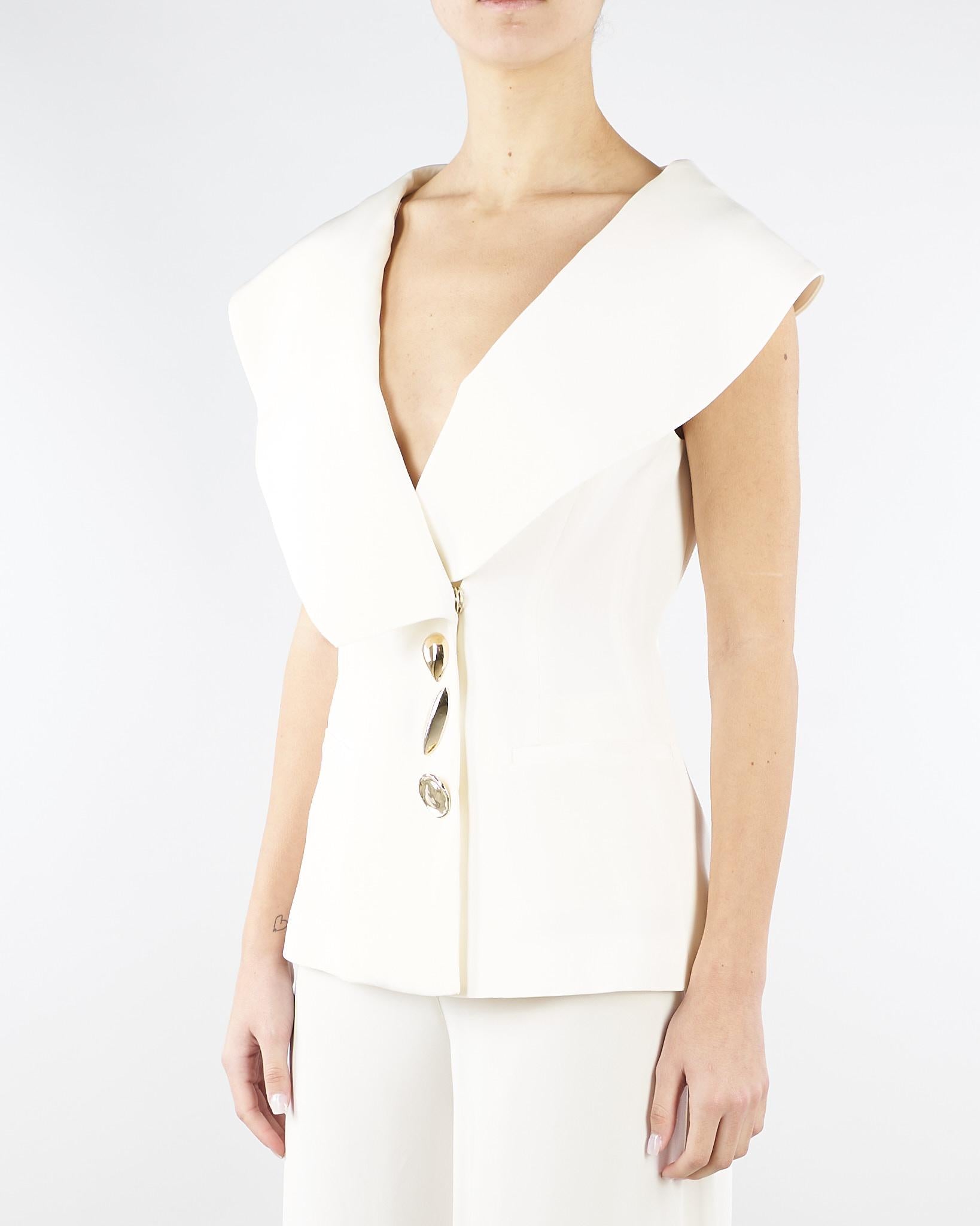 Giacca Burro in cady senza maniche con ampio scollo GI01401TVIS0026 V0359 SIMONA CORSELLINI 