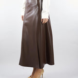 Gonna Cioccolato in ecopelle GO00701TEPL0013 V0746 SIMONA CORSELLINI 