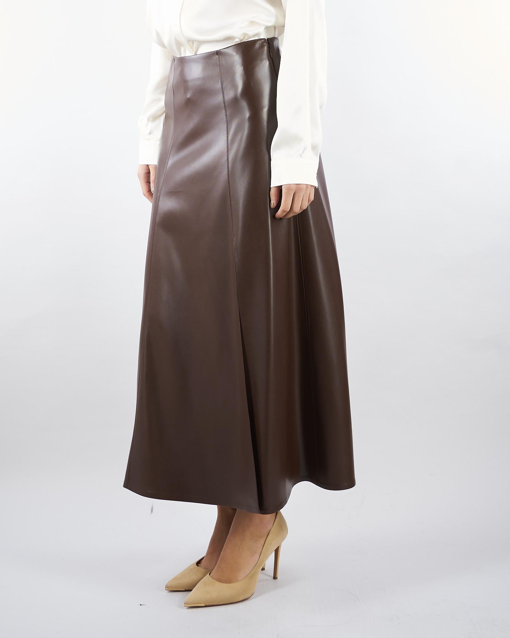 Gonna Cioccolato in ecopelle GO00701TEPL0013 V0746 SIMONA CORSELLINI 