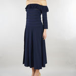 Gonna Blu in maglia di viscosa pointelle RA6053MA89R 93713 BLUGIRL 