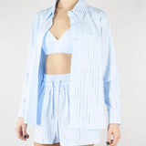 Top Celeste con strass all over NS229 40 NO SECRETS 