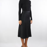 Abito Nero in maglia a costine e raso con taschino AM06B56E2 110 ELISABETTA FRANCHI 