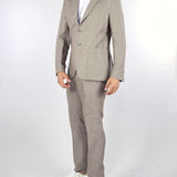 Pantalone Tortora in puro lino con elastico in vita