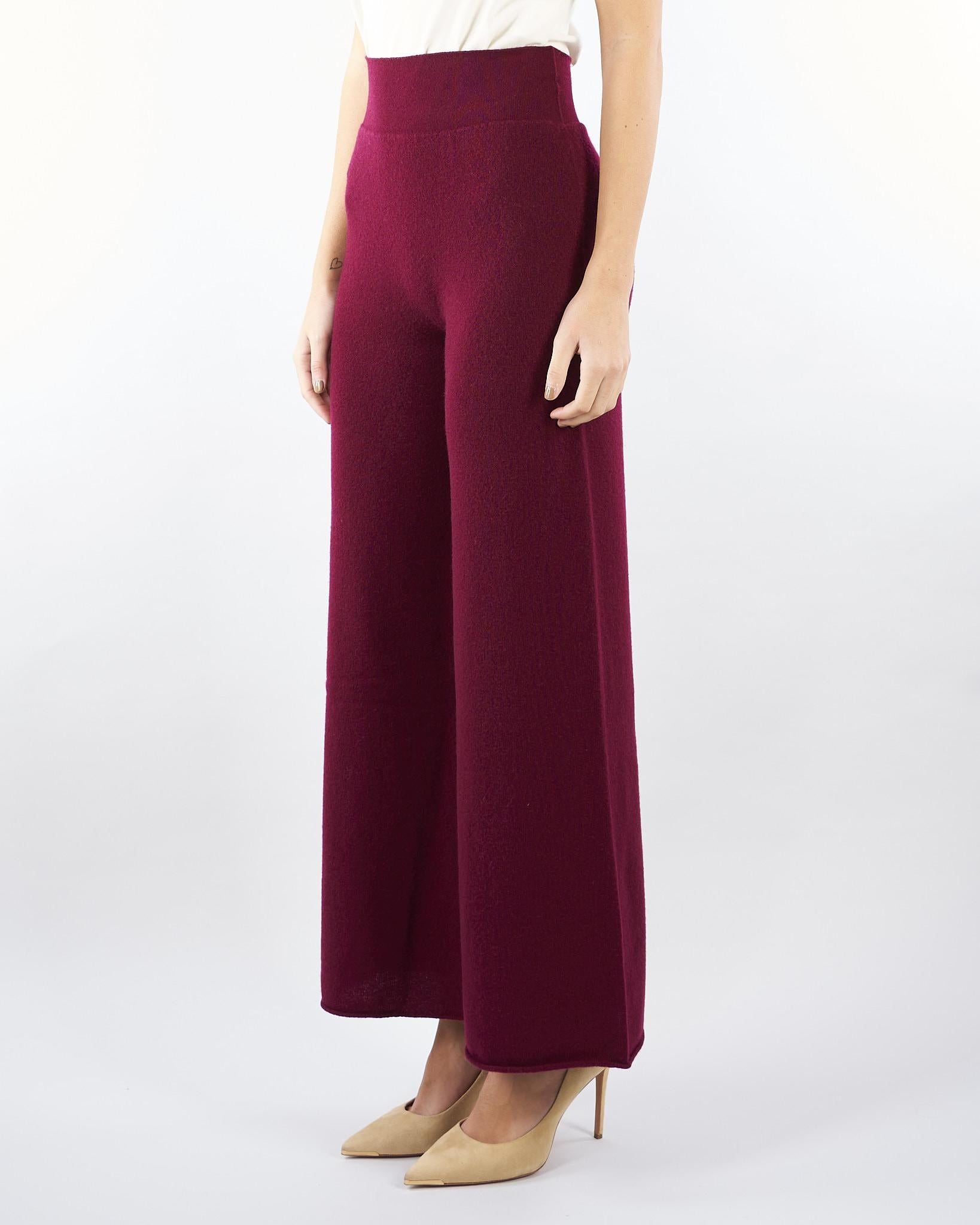 Pantalone Bordeaux in maglia di puro cashmere V51622 85 VANISE' 